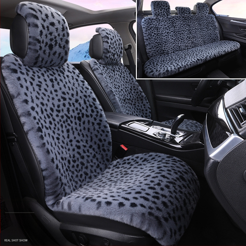 Talvine autoistmepadi Leoparditrükiga istmepadi Pehme viiekohaline auto universaalne istmesoojendus Dalian autoistmepadja kate