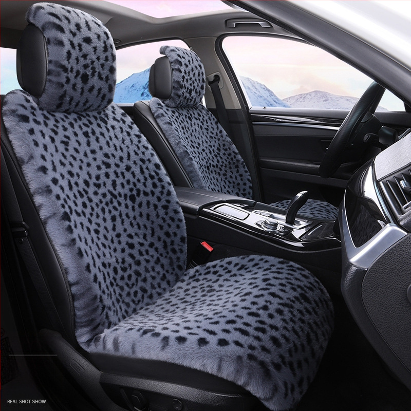 Talvine autoistmepadi Leoparditrükiga istmepadi Pehme viiekohaline auto universaalne istmesoojendus Dalian autoistmepadja kate