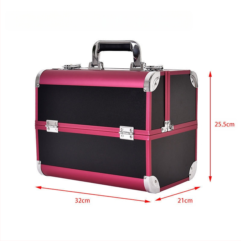 Nešiojama didelės talpos makiažo dėžutė, profesionali manikiūro ir blakstienų pusiau ilgalaikių tatuiruočių įrankių dėžutė, vizažisto ir makiažo laikymo dėžutė