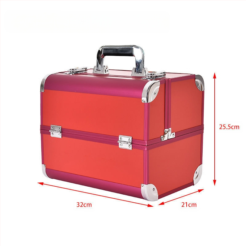 Nešiojama didelės talpos makiažo dėžutė, profesionali manikiūro ir blakstienų pusiau ilgalaikių tatuiruočių įrankių dėžutė, vizažisto ir makiažo laikymo dėžutė