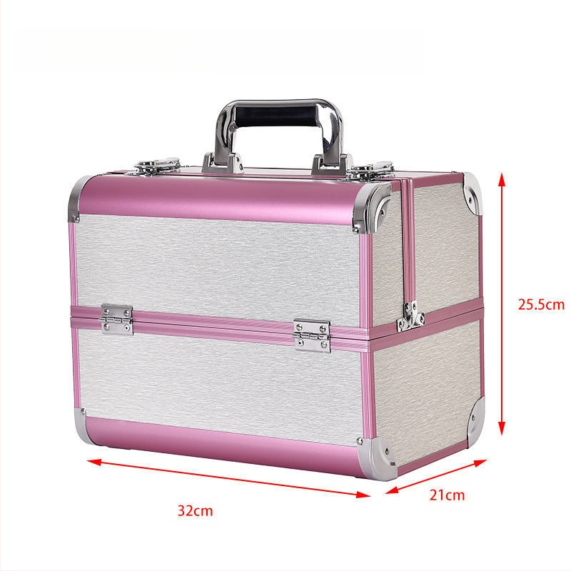 Nešiojama didelės talpos makiažo dėžutė, profesionali manikiūro ir blakstienų pusiau ilgalaikių tatuiruočių įrankių dėžutė, vizažisto ir makiažo laikymo dėžutė