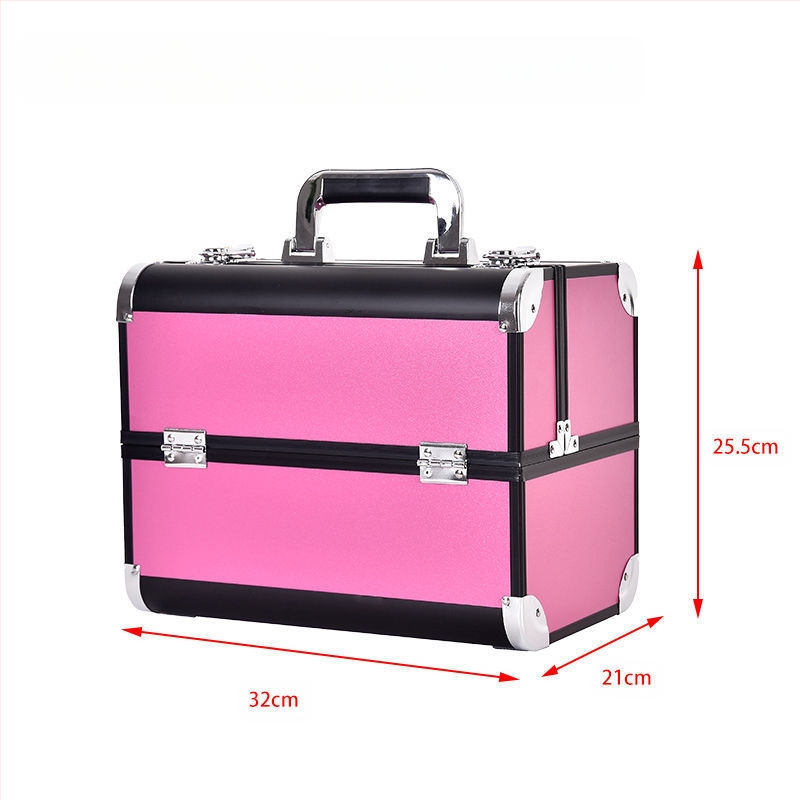 Nešiojama didelės talpos makiažo dėžutė, profesionali manikiūro ir blakstienų pusiau ilgalaikių tatuiruočių įrankių dėžutė, vizažisto ir makiažo laikymo dėžutė