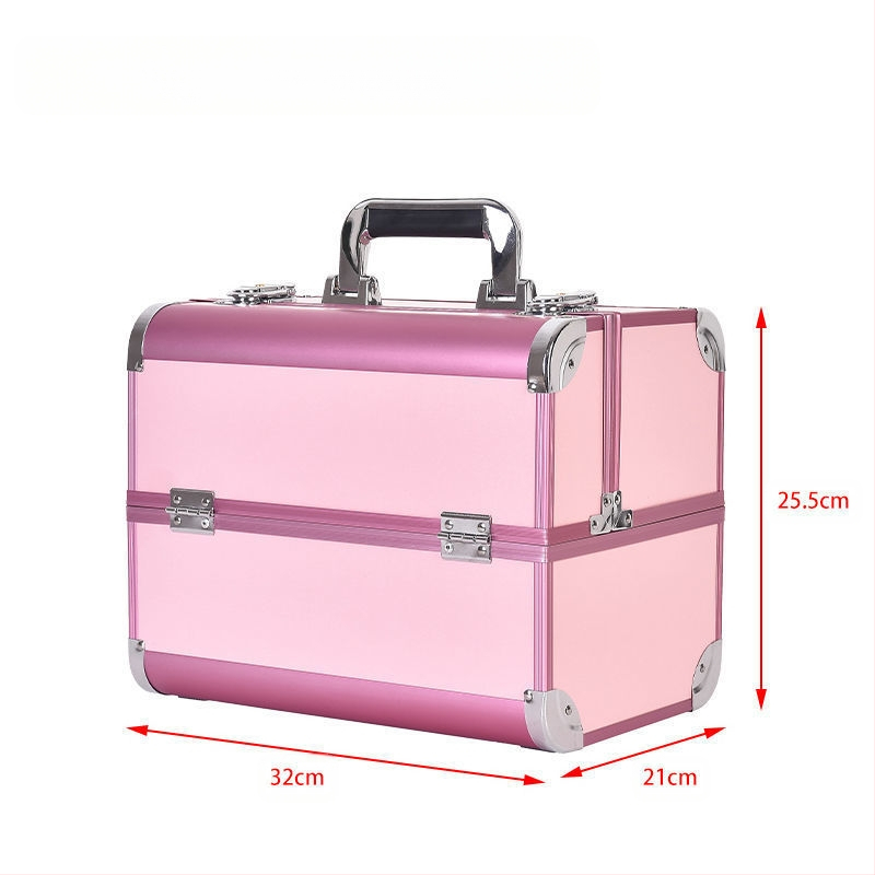 Nešiojama didelės talpos makiažo dėžutė, profesionali manikiūro ir blakstienų pusiau ilgalaikių tatuiruočių įrankių dėžutė, vizažisto ir makiažo laikymo dėžutė