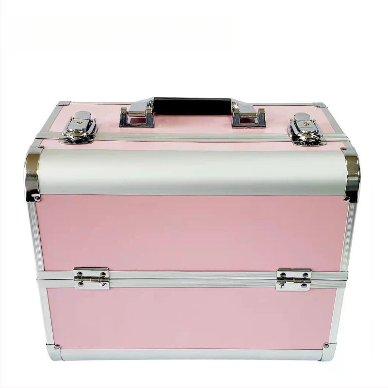 Nešiojama didelės talpos makiažo dėžutė, profesionali manikiūro ir blakstienų pusiau ilgalaikių tatuiruočių įrankių dėžutė, vizažisto ir makiažo laikymo dėžutė