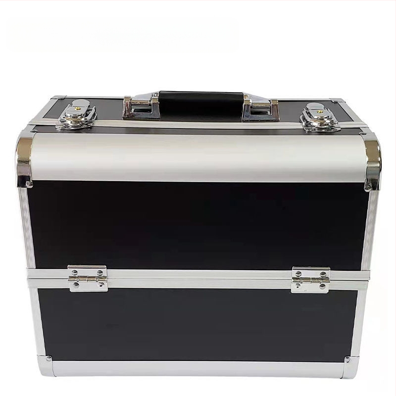 Nešiojama didelės talpos makiažo dėžutė, profesionali manikiūro ir blakstienų pusiau ilgalaikių tatuiruočių įrankių dėžutė, vizažisto ir makiažo laikymo dėžutė