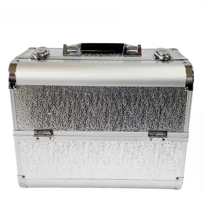 Nešiojama didelės talpos makiažo dėžutė, profesionali manikiūro ir blakstienų pusiau ilgalaikių tatuiruočių įrankių dėžutė, vizažisto ir makiažo laikymo dėžutė