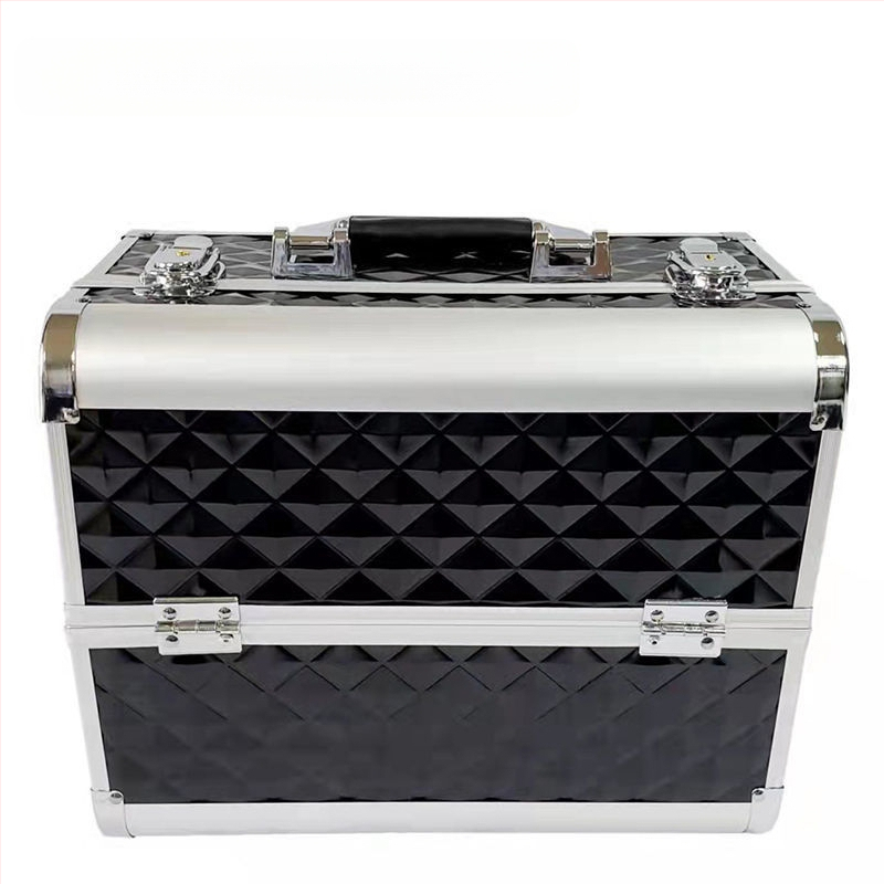 Nešiojama didelės talpos makiažo dėžutė, profesionali manikiūro ir blakstienų pusiau ilgalaikių tatuiruočių įrankių dėžutė, vizažisto ir makiažo laikymo dėžutė