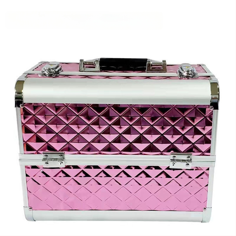 Nešiojama didelės talpos makiažo dėžutė, profesionali manikiūro ir blakstienų pusiau ilgalaikių tatuiruočių įrankių dėžutė, vizažisto ir makiažo laikymo dėžutė