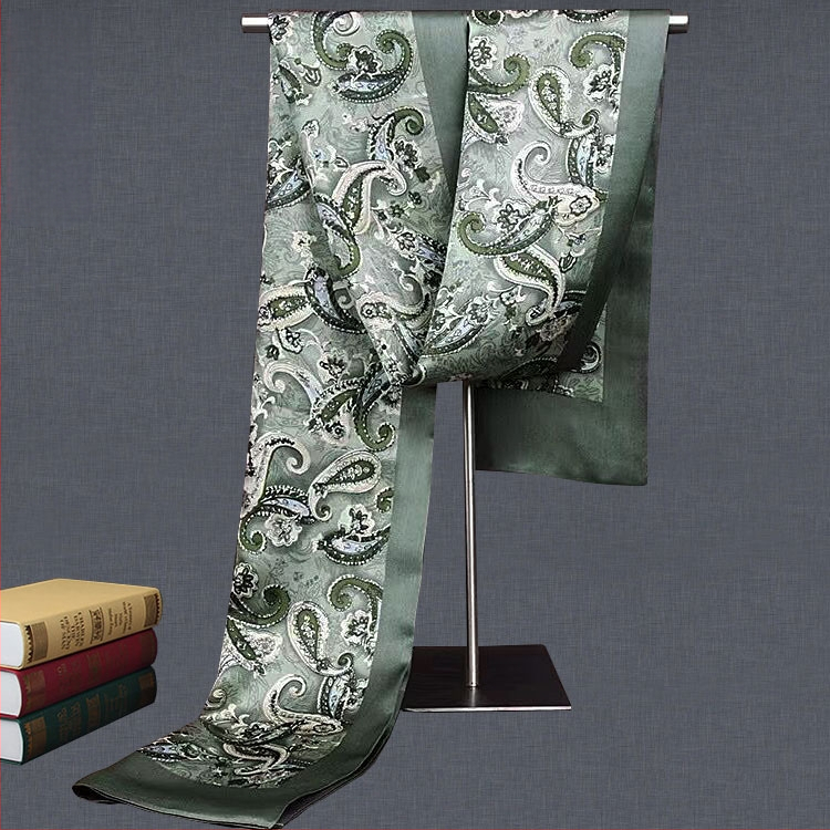 100% zīdkoka zīda vīriešu šalle, divslāņu zīda šalle, rūtaina, vīriešu angļu stila pusmūža un vecu vīriešu šalle, rudens un ziemas plāna