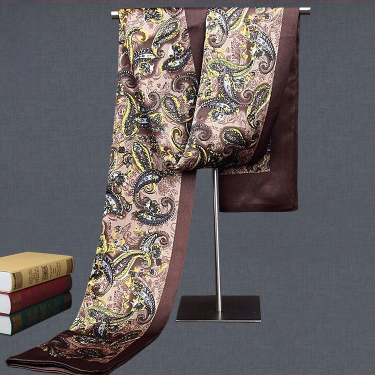 100% zīdkoka zīda vīriešu šalle, divslāņu zīda šalle, rūtaina, vīriešu angļu stila pusmūža un vecu vīriešu šalle, rudens un ziemas plāna