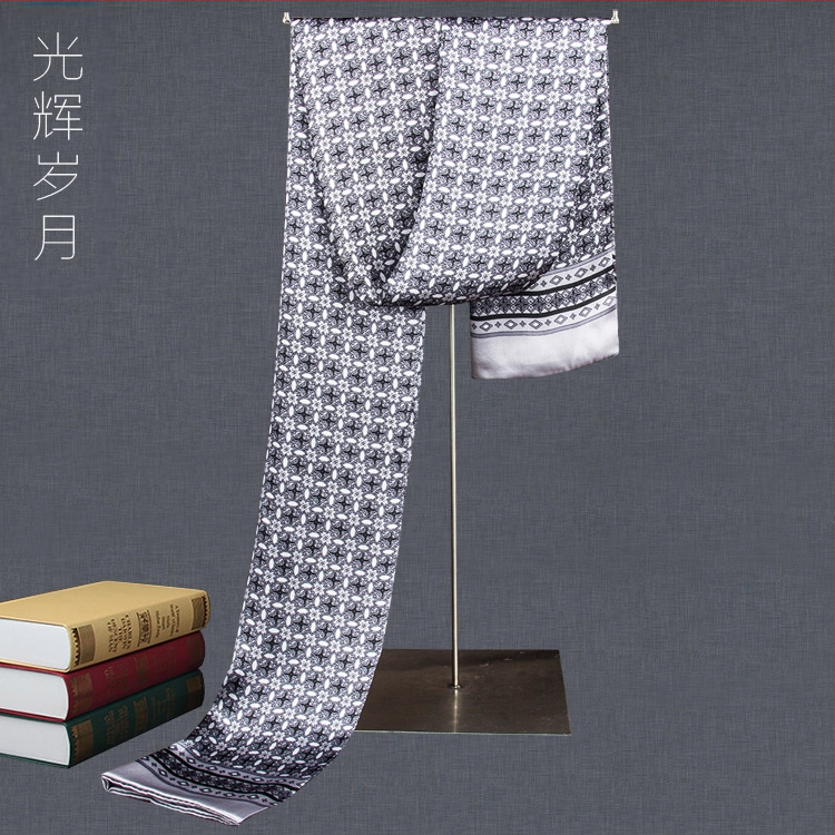 100% zīdkoka zīda vīriešu šalle, divslāņu zīda šalle, rūtaina, vīriešu angļu stila pusmūža un vecu vīriešu šalle, rudens un ziemas plāna