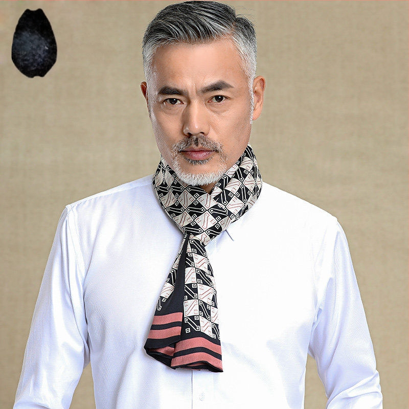 100% zīdkoka zīda vīriešu šalle, divslāņu zīda šalle, rūtaina, vīriešu angļu stila pusmūža un vecu vīriešu šalle, rudens un ziemas plāna