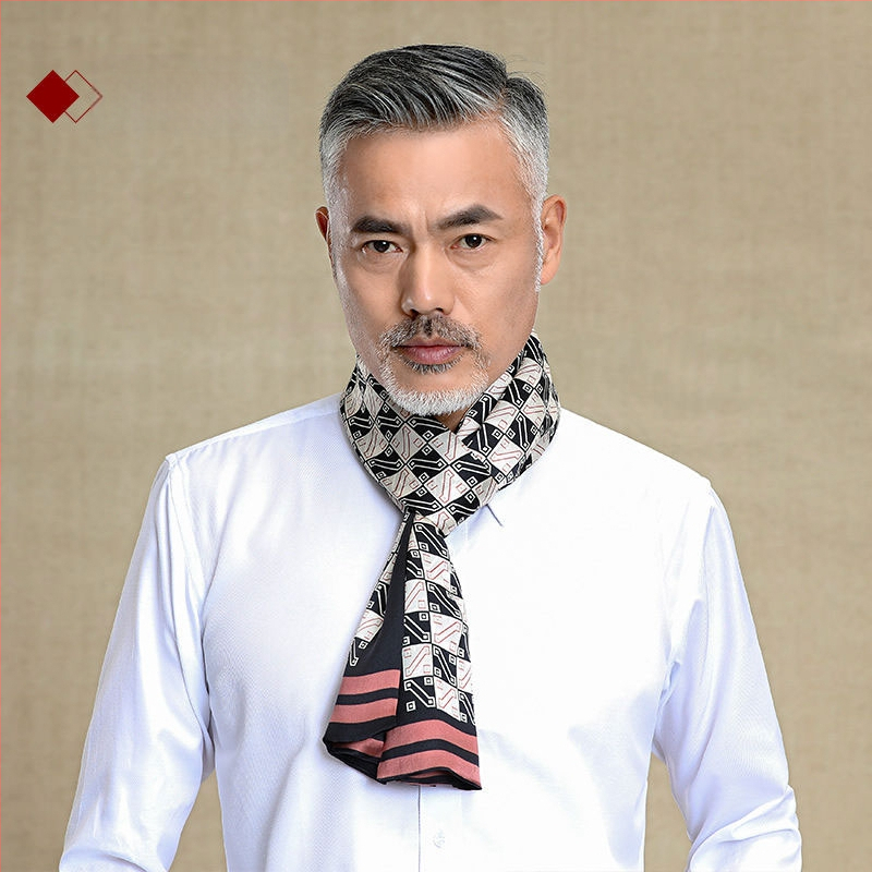 100% zīdkoka zīda vīriešu šalle, divslāņu zīda šalle, rūtaina, vīriešu angļu stila pusmūža un vecu vīriešu šalle, rudens un ziemas plāna