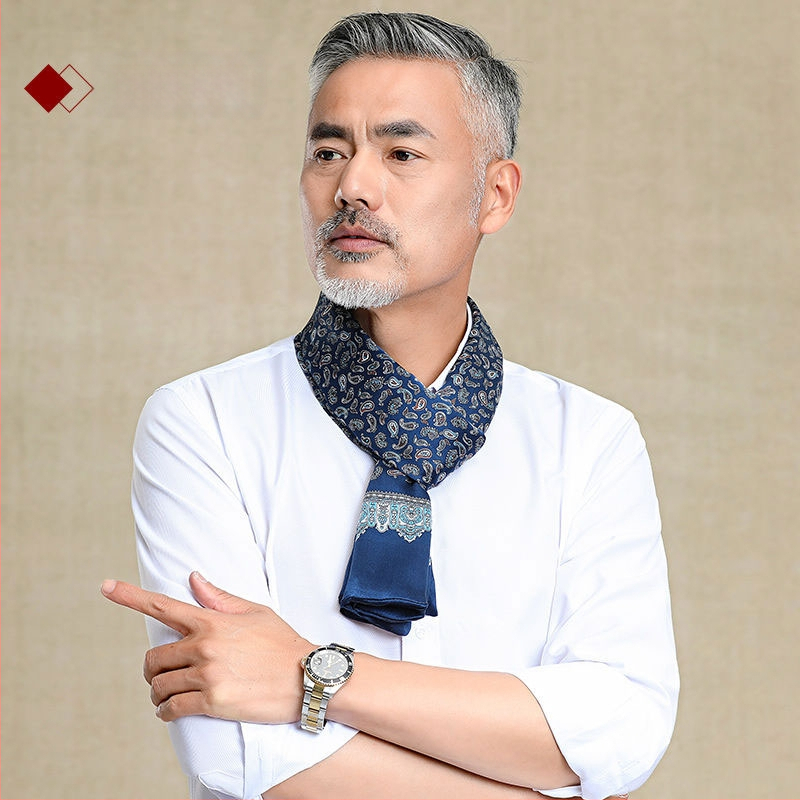 100% zīdkoka zīda vīriešu šalle, divslāņu zīda šalle, rūtaina, vīriešu angļu stila pusmūža un vecu vīriešu šalle, rudens un ziemas plāna