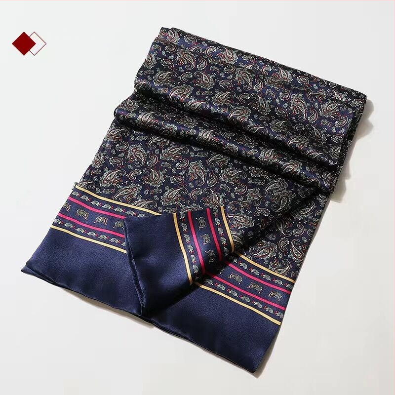 100% zīdkoka zīda vīriešu šalle, divslāņu zīda šalle, rūtaina, vīriešu angļu stila pusmūža un vecu vīriešu šalle, rudens un ziemas plāna