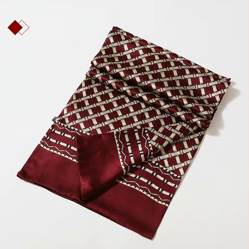 100% zīdkoka zīda vīriešu šalle, divslāņu zīda šalle, rūtaina, vīriešu angļu stila pusmūža un vecu vīriešu šalle, rudens un ziemas plāna