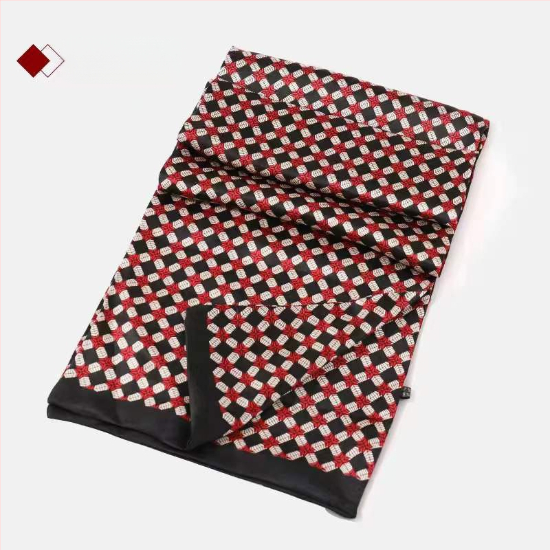 100% zīdkoka zīda vīriešu šalle, divslāņu zīda šalle, rūtaina, vīriešu angļu stila pusmūža un vecu vīriešu šalle, rudens un ziemas plāna