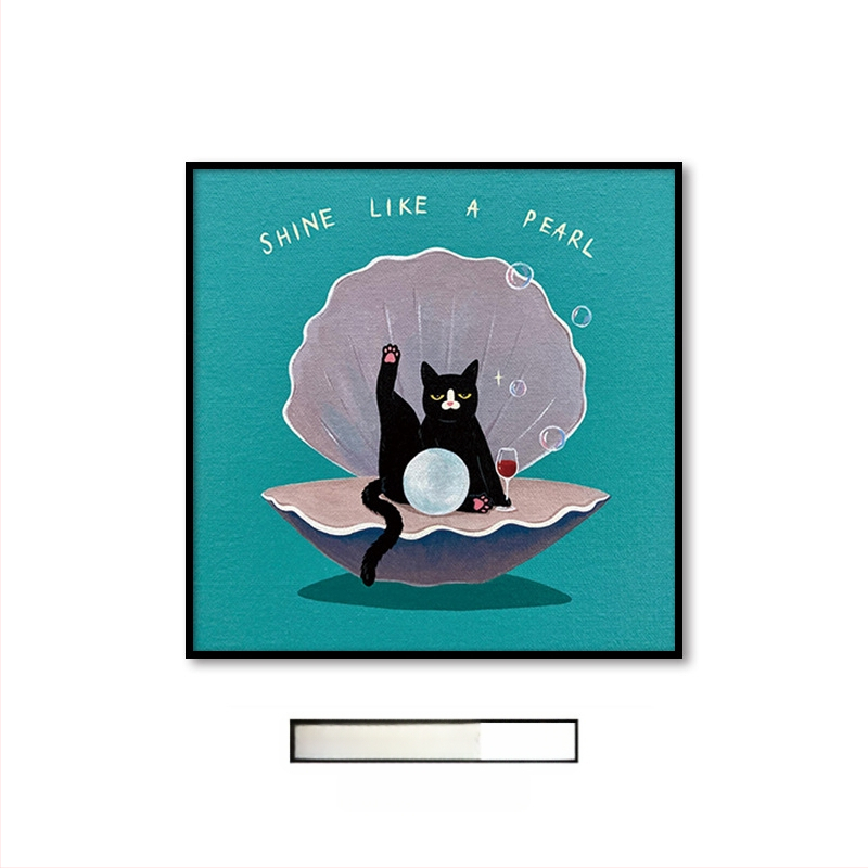 Холна висяща картина с карикатура, сладка карикатура, забавни инсайдове с животни, котка, детска стая, спалня, декоративен стенопис.