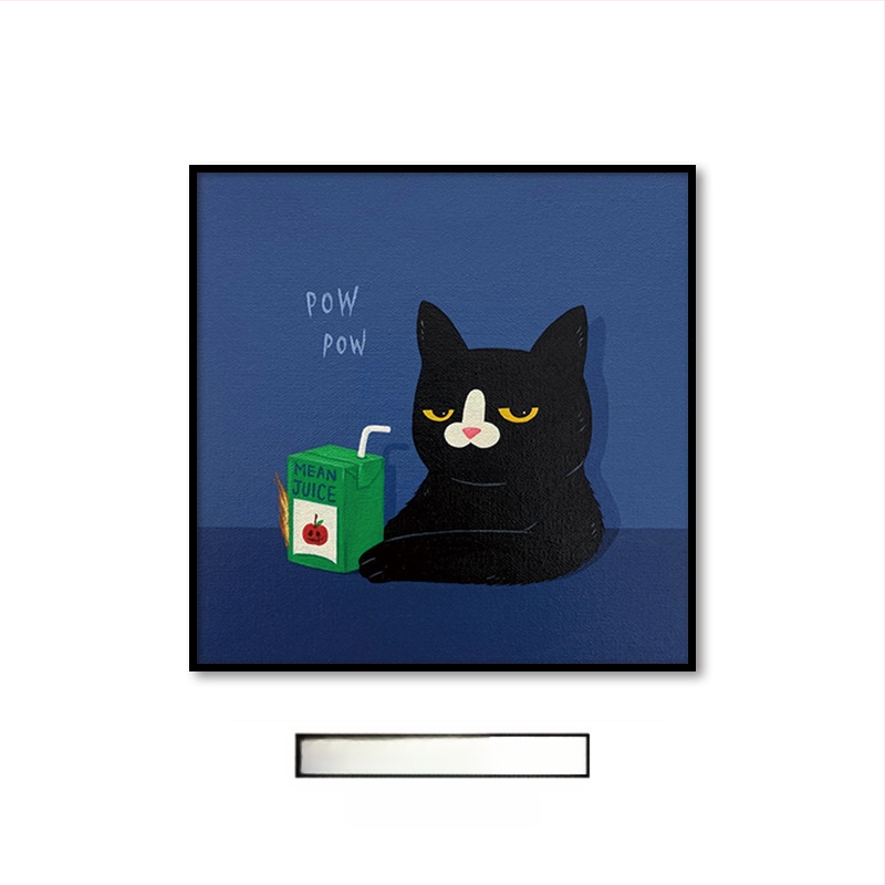 Холна висяща картина с карикатура, сладка карикатура, забавни инсайдове с животни, котка, детска стая, спалня, декоративен стенопис.