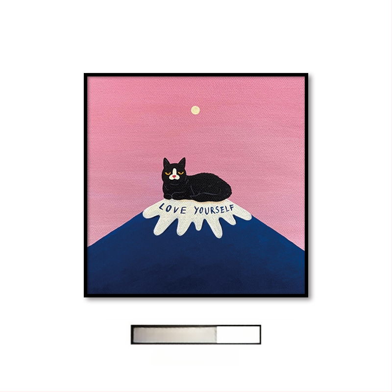 Холна висяща картина с карикатура, сладка карикатура, забавни инсайдове с животни, котка, детска стая, спалня, декоративен стенопис.