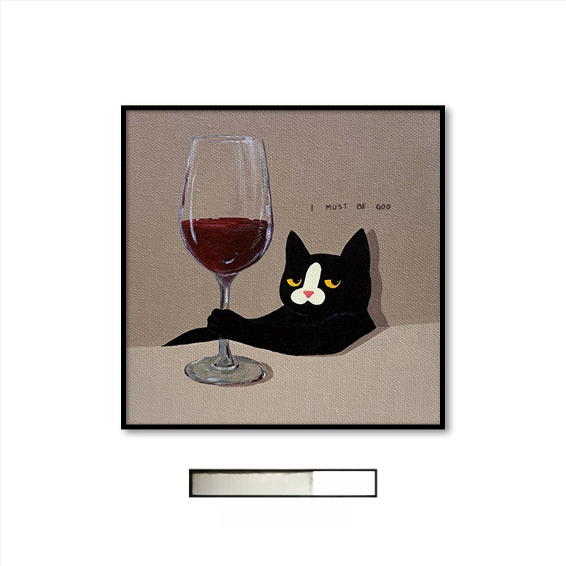 Холна висяща картина с карикатура, сладка карикатура, забавни инсайдове с животни, котка, детска стая, спалня, декоративен стенопис.