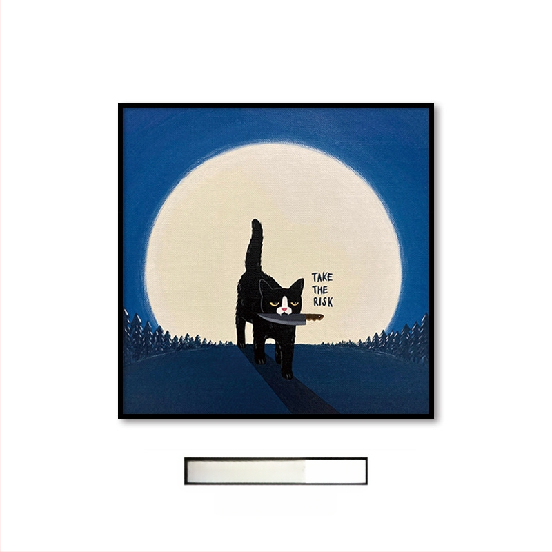 Холна висяща картина с карикатура, сладка карикатура, забавни инсайдове с животни, котка, детска стая, спалня, декоративен стенопис.