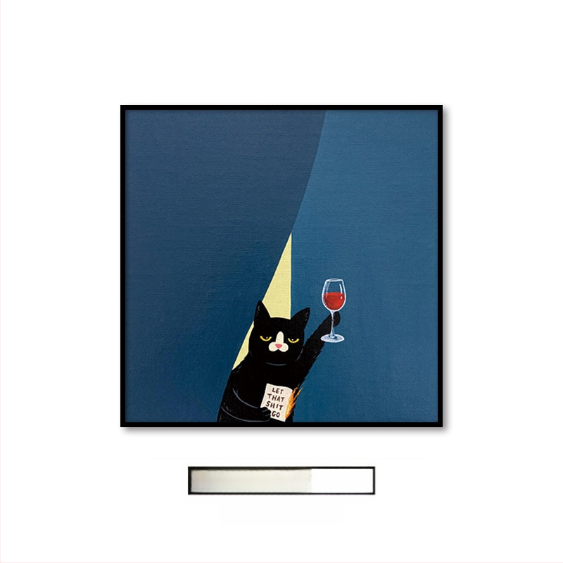 Холна висяща картина с карикатура, сладка карикатура, забавни инсайдове с животни, котка, детска стая, спалня, декоративен стенопис.
