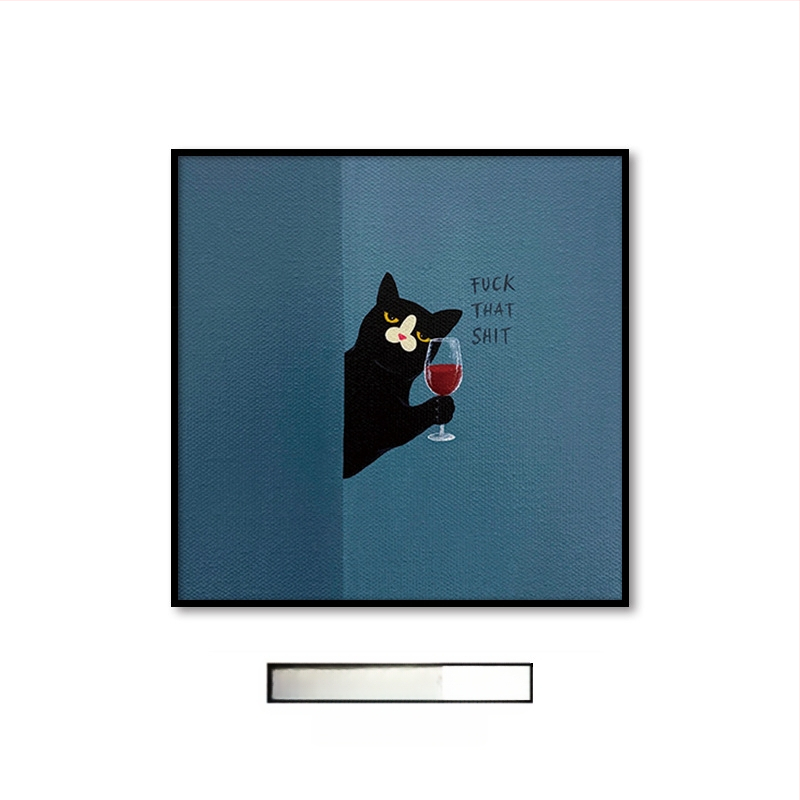 Холна висяща картина с карикатура, сладка карикатура, забавни инсайдове с животни, котка, детска стая, спалня, декоративен стенопис.