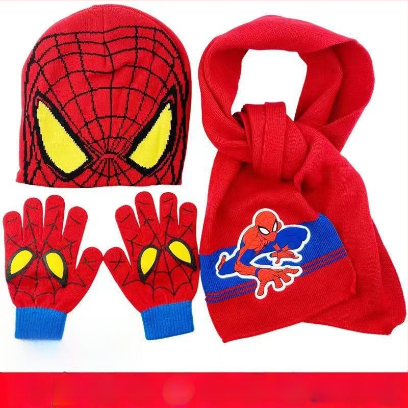 Uus Ämblikmehe laste kootud müts, soojad kindad, Marveli multifilm ja televisioon, mis ümbritsevad sügist ja talve, uus hulgimüük, väliskaubandus