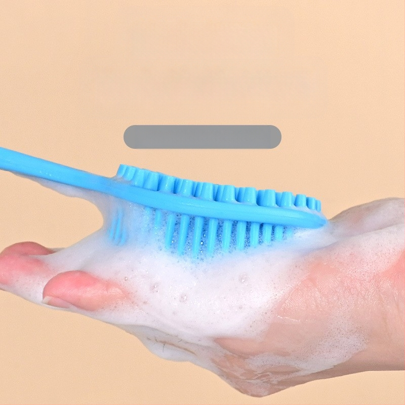 Piiriülene silikoonist pika varrega vannihari puhastus- ja massaaži jaoks, laisk vannihari, selja artefakt, vannitoa kahepoolne vannihari, hulgimüük