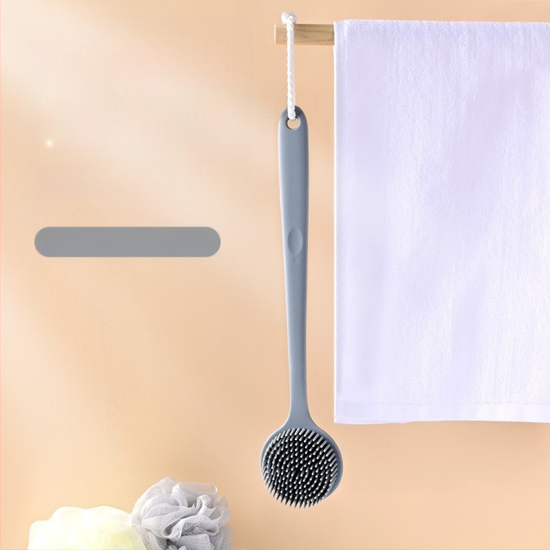 Piiriülene silikoonist pika varrega vannihari puhastus- ja massaaži jaoks, laisk vannihari, selja artefakt, vannitoa kahepoolne vannihari, hulgimüük