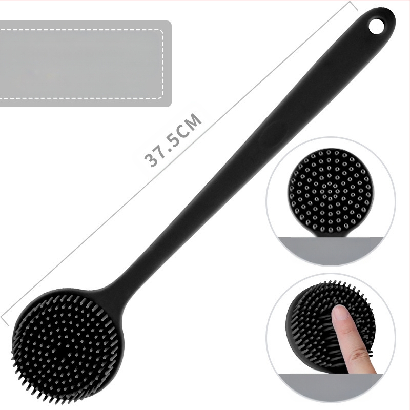 Piiriülene silikoonist pika varrega vannihari puhastus- ja massaaži jaoks, laisk vannihari, selja artefakt, vannitoa kahepoolne vannihari, hulgimüük