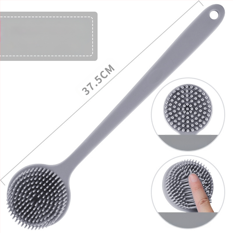 Piiriülene silikoonist pika varrega vannihari puhastus- ja massaaži jaoks, laisk vannihari, selja artefakt, vannitoa kahepoolne vannihari, hulgimüük