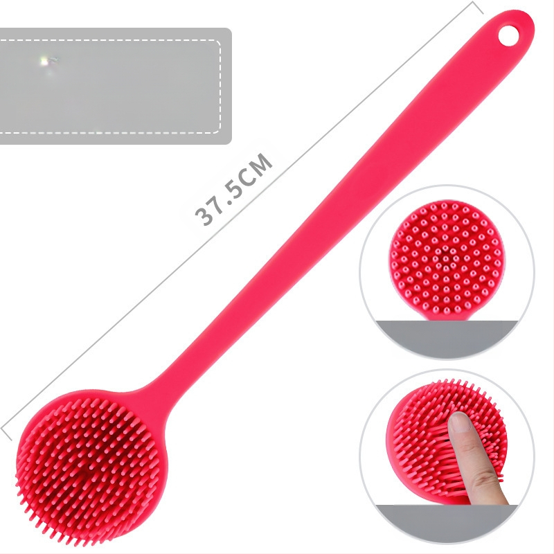 Piiriülene silikoonist pika varrega vannihari puhastus- ja massaaži jaoks, laisk vannihari, selja artefakt, vannitoa kahepoolne vannihari, hulgimüük