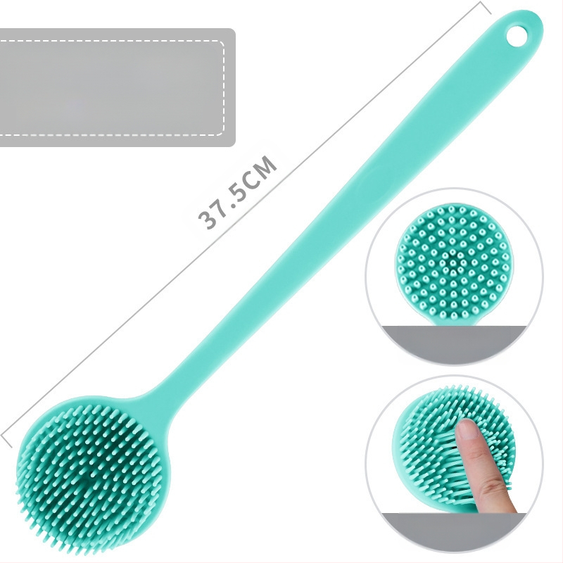 Piiriülene silikoonist pika varrega vannihari puhastus- ja massaaži jaoks, laisk vannihari, selja artefakt, vannitoa kahepoolne vannihari, hulgimüük