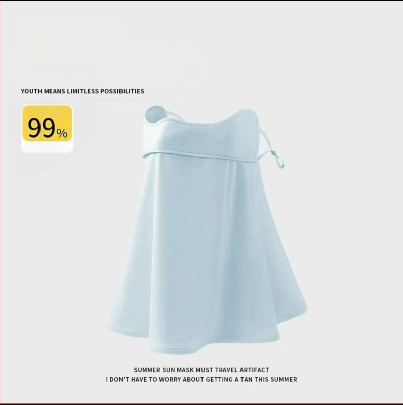 Täisnäo päikesekaitsekreem suvine UV-kaitsega naiste näole Gini päikesevari müts integreeritud kaelakaitse jääsiidist hingav mask