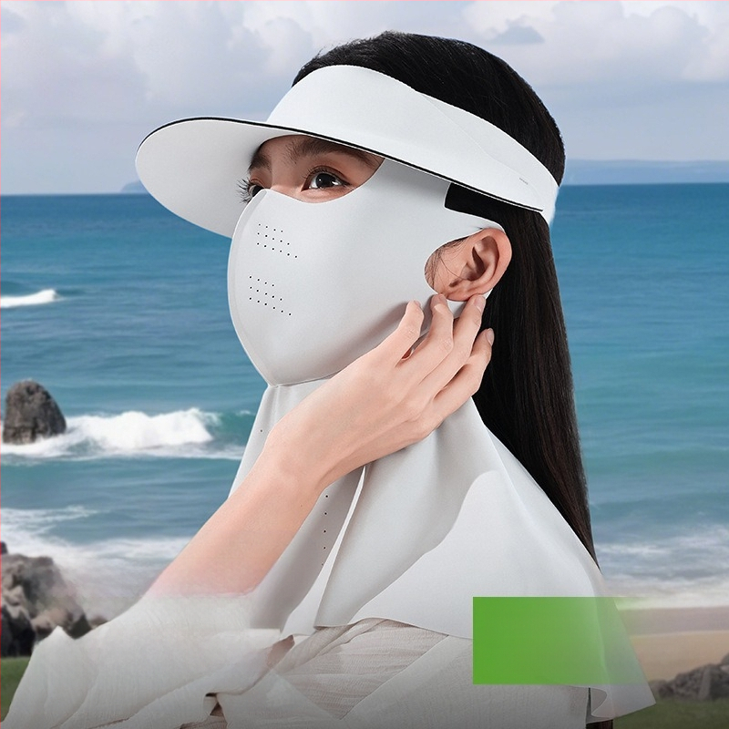 Täisnäo päikesekaitsekreem suvine UV-kaitsega naiste näole Gini päikesevari müts integreeritud kaelakaitse jääsiidist hingav mask