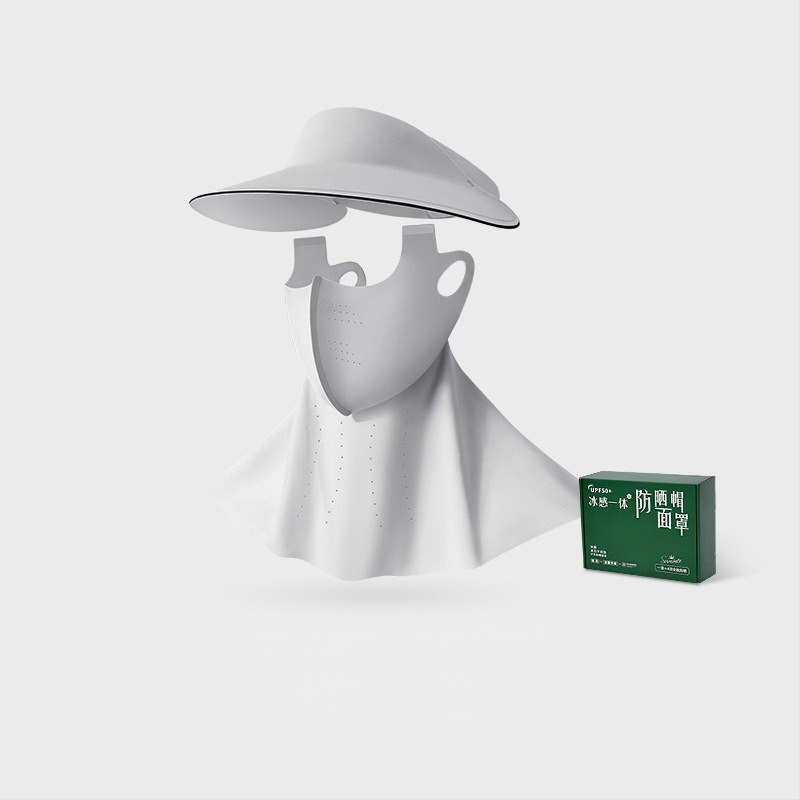 Täisnäo päikesekaitsekreem suvine UV-kaitsega naiste näole Gini päikesevari müts integreeritud kaelakaitse jääsiidist hingav mask