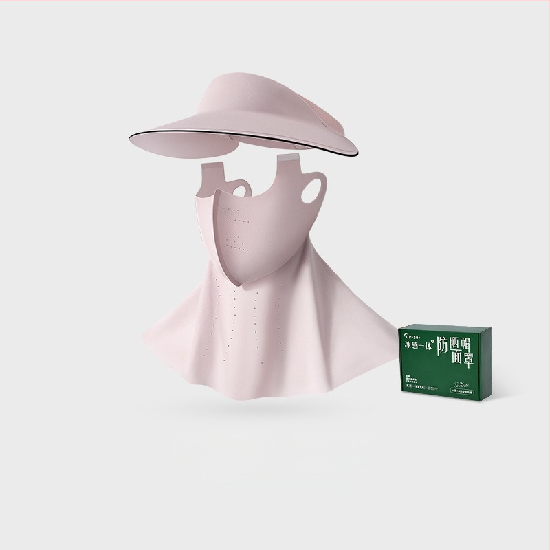 Täisnäo päikesekaitsekreem suvine UV-kaitsega naiste näole Gini päikesevari müts integreeritud kaelakaitse jääsiidist hingav mask