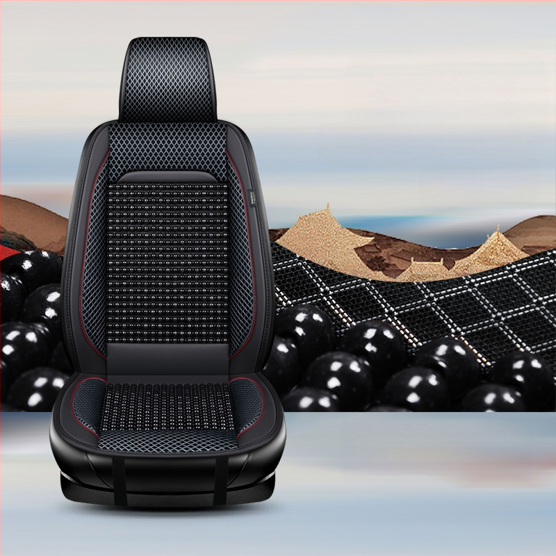 Puidust helmestega autoistmepadi, poolpakk suvist üheosalist, Four Seasons universaalne ventilatsiooniga hingav suvine jahe padi helmestega istmepadi