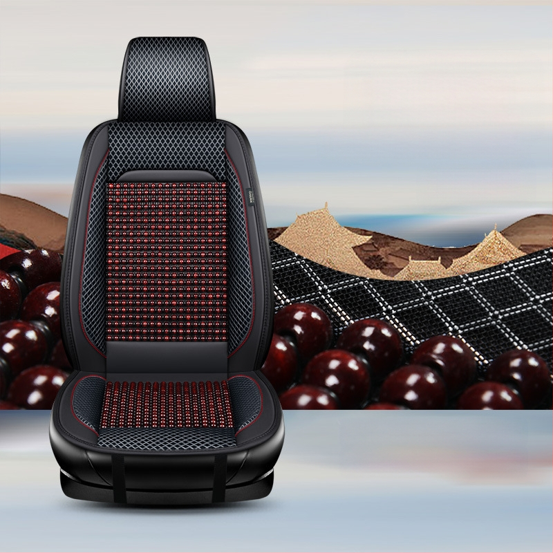 Puidust helmestega autoistmepadi, poolpakk suvist üheosalist, Four Seasons universaalne ventilatsiooniga hingav suvine jahe padi helmestega istmepadi