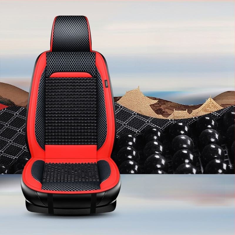 Puidust helmestega autoistmepadi, poolpakk suvist üheosalist, Four Seasons universaalne ventilatsiooniga hingav suvine jahe padi helmestega istmepadi