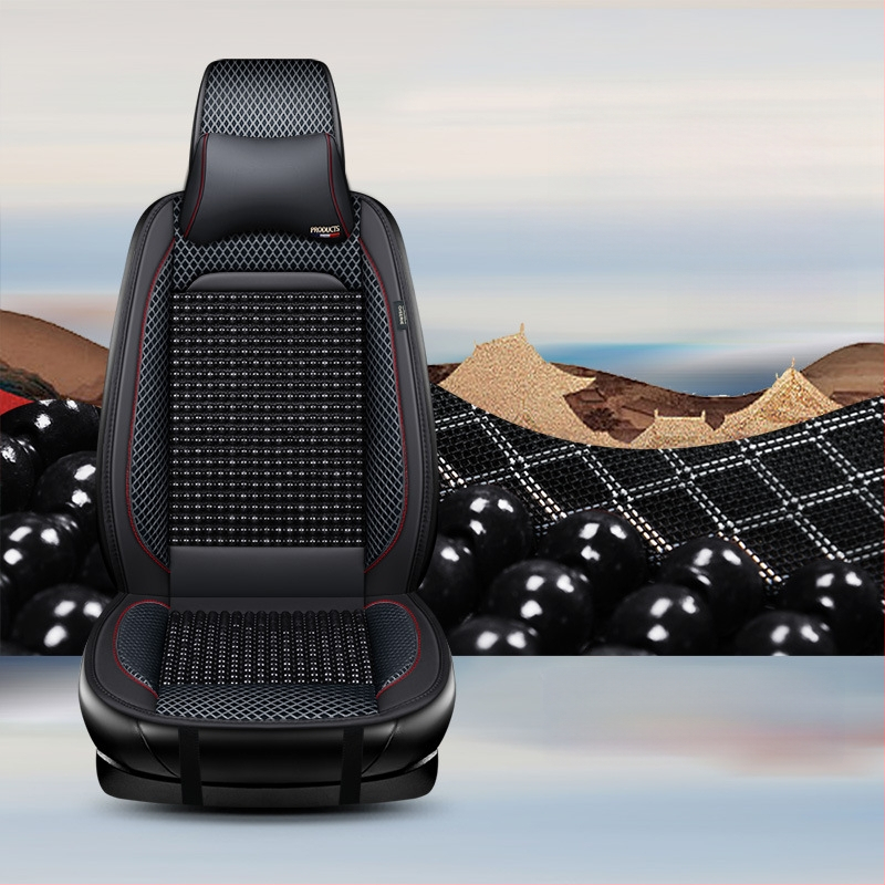 Puidust helmestega autoistmepadi, poolpakk suvist üheosalist, Four Seasons universaalne ventilatsiooniga hingav suvine jahe padi helmestega istmepadi