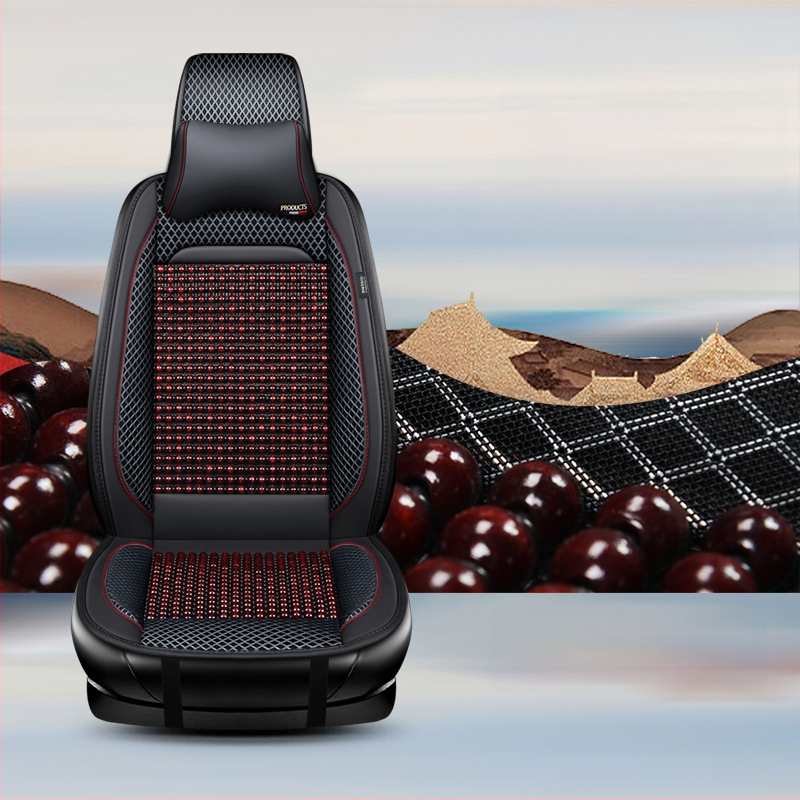 Puidust helmestega autoistmepadi, poolpakk suvist üheosalist, Four Seasons universaalne ventilatsiooniga hingav suvine jahe padi helmestega istmepadi