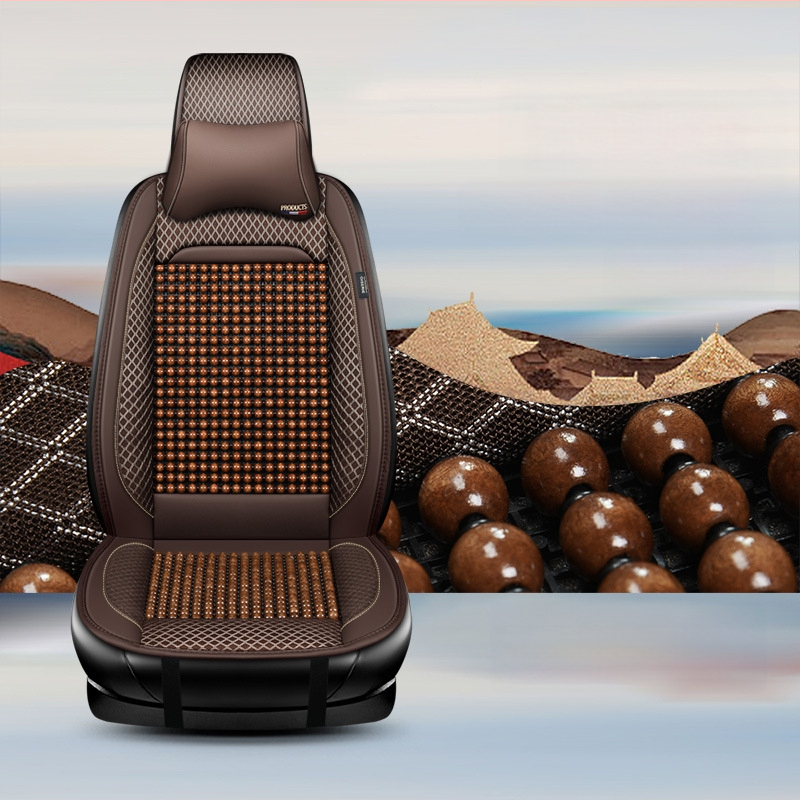 Puidust helmestega autoistmepadi, poolpakk suvist üheosalist, Four Seasons universaalne ventilatsiooniga hingav suvine jahe padi helmestega istmepadi