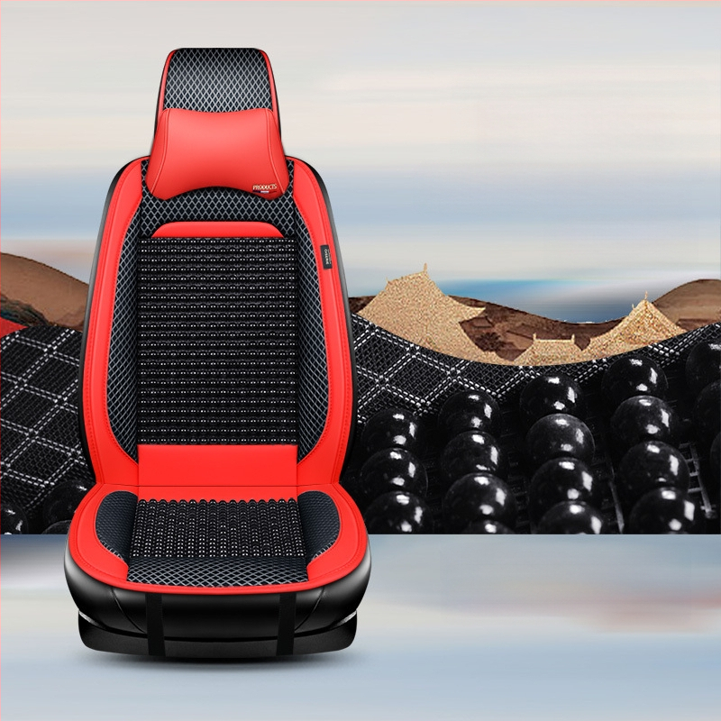 Puidust helmestega autoistmepadi, poolpakk suvist üheosalist, Four Seasons universaalne ventilatsiooniga hingav suvine jahe padi helmestega istmepadi