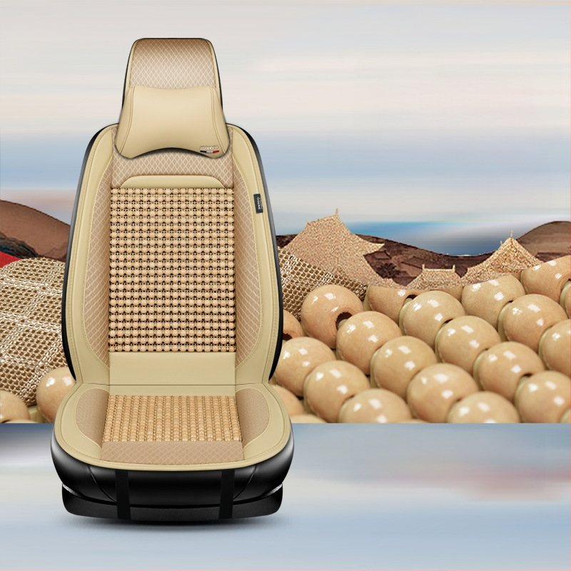 Puidust helmestega autoistmepadi, poolpakk suvist üheosalist, Four Seasons universaalne ventilatsiooniga hingav suvine jahe padi helmestega istmepadi