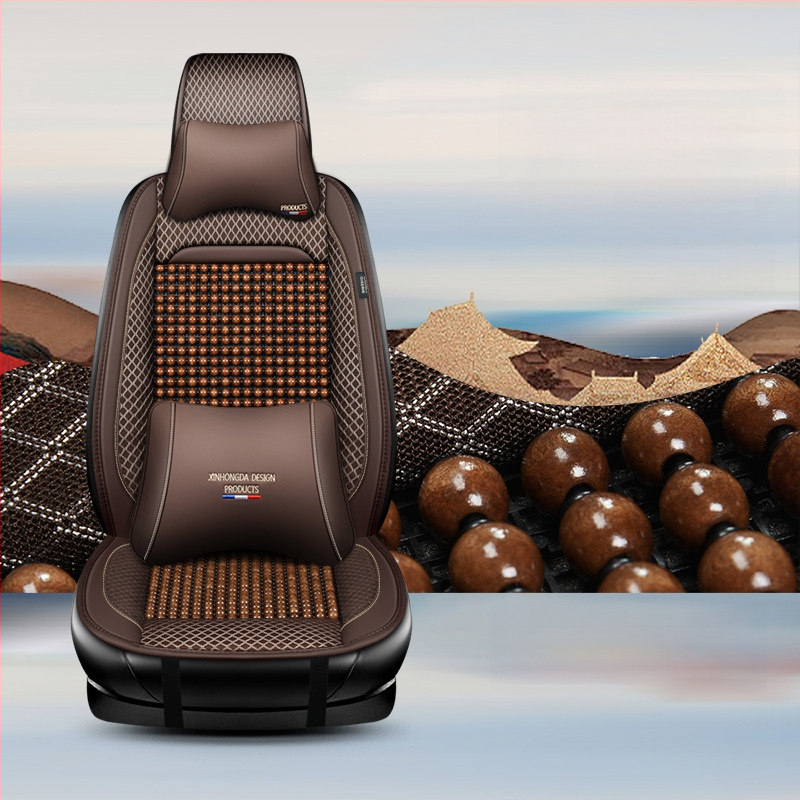 Puidust helmestega autoistmepadi, poolpakk suvist üheosalist, Four Seasons universaalne ventilatsiooniga hingav suvine jahe padi helmestega istmepadi