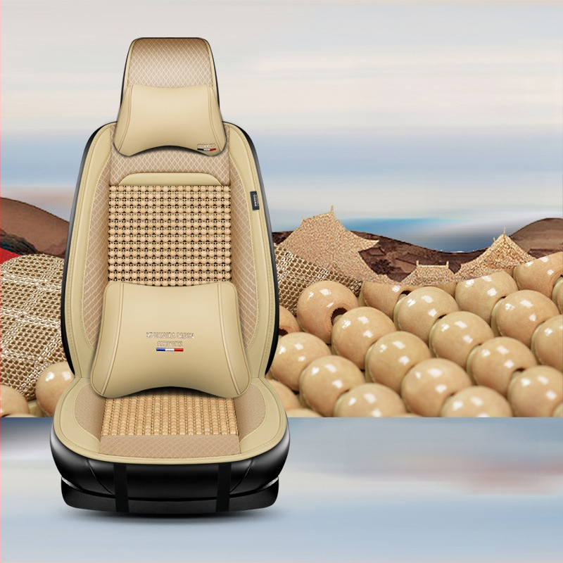 Puidust helmestega autoistmepadi, poolpakk suvist üheosalist, Four Seasons universaalne ventilatsiooniga hingav suvine jahe padi helmestega istmepadi