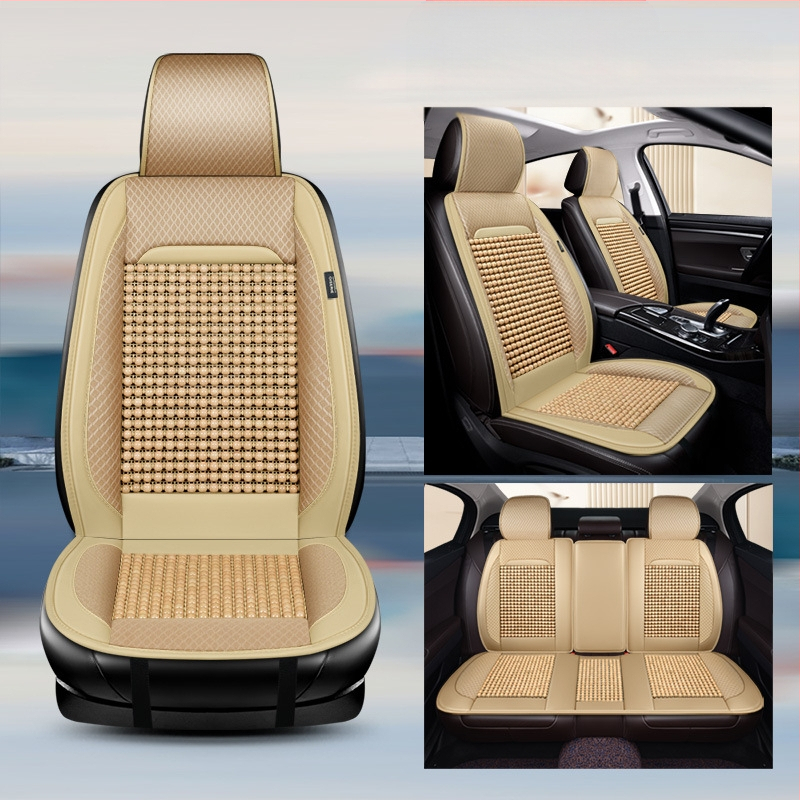 Puidust helmestega autoistmepadi, poolpakk suvist üheosalist, Four Seasons universaalne ventilatsiooniga hingav suvine jahe padi helmestega istmepadi